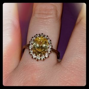 Crystal Silver Ring Size 7